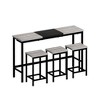 NicBex Dining Table Set for 3 Kitchen Table Pub Table Modern Design Long Dining Table Set with 3 Stools - image 2 of 4