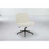 DOMETOUR Vanity Chair Armless Swivel Height Adjustable Wide Seat Fabric Padded Task Chair for Home Office - 4 of 4
