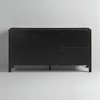 3-Door Sideboard with Swirl Patterned MDF Doors, Adjustable Shelves, Central Support Leg and Retro Metal Handles for Kitchen, or Dining Room - 3 of 4