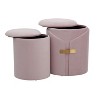 Dahlia Contemporary/Glam Nesting Ottoman Set in Blush Pink Velvet with Gold Metal Accent Pieces by LumiSource - 4 of 4