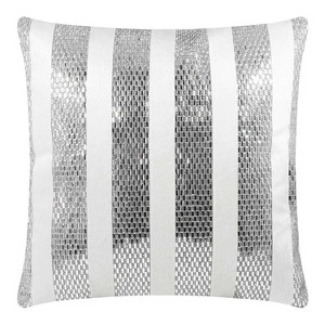 16"x16" Derby Square Throw Pillow - Sparkles Home: Luxury Geometric Knit, Indoor Polyester with Feather Fill, Removable Cover - 1 of 4