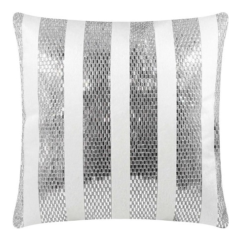 16"x16" Derby Square Throw Pillow - Sparkles Home: Luxury Geometric Knit, Indoor Polyester with Feather Fill, Removable Cover - image 1 of 4