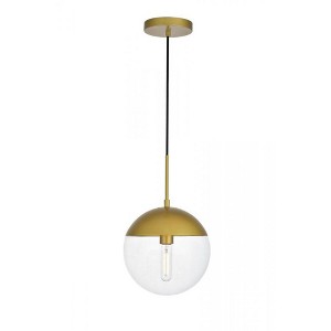 Elegant Lighting Eclipse 1 Light Brass Pendant With Clear Glass - 1 of 4