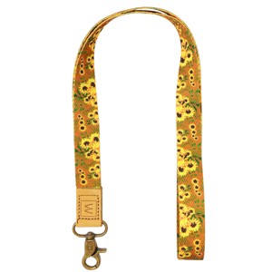 Wrapables Lanyard Keychain and ID Badge Holder, Sunflowers Tan - 1 of 4