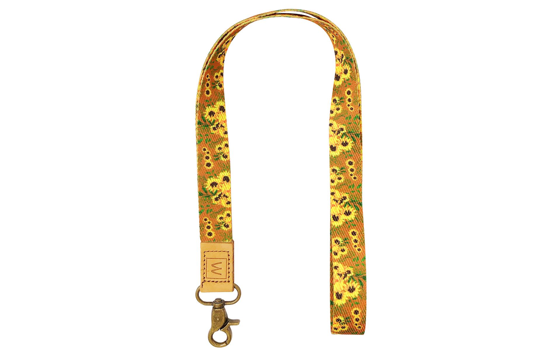 Wrapables Lanyard Keychain and ID Badge Holder, Sunflowers Tan