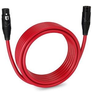 LyxPro 15 ft Red Balanced XLR Cable – 3‑Pin Male‑to‑Female Mic Cord for Studio, Live - 1 of 4