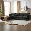 TiramisuBest 113.5" U-Shaped Modular Corduroy Sectional Sofa with Storage Ottoman, 6-Seat Convertible Chaise for Living Room,Black - 2 of 4