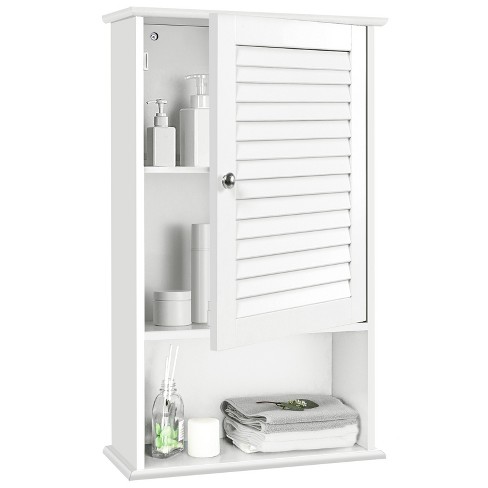 Costway Wall Mount Bathroom Cabinet Storage Organizer Medicine Cabinet With  2-doors And 1- Shelf Cottage Collection Wall Cabinet : Target