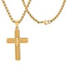 Steeltime 24" Men's 18k gold plated stainless steel double cross pendant - 2 of 4