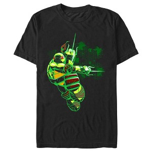 Men's Teenage Mutant Ninja Turtles Neon Raphael Fight T-Shirt - 1 of 4