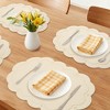REGALWOVEN Placemats Set of 6 Leather Placemats for Kitchen Dining Table Decor Waterproof Heat Resistant Flower Table Placemats - 2 of 4