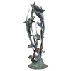 SPI Home Brass Dolphin Seaworld Seascape – 50" Ocean-Themed Floor Sculpture with Marine Life Detail - 3 of 4