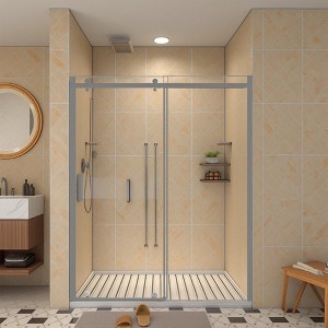 Polished Glass Shower Door: Sliding Design, 5/16" Tempered Glass - 1 of 4