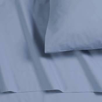 Tribeca Living Full 300 Thread Count Cotton Percale Extra Deep Pocket Sheet Set Skyway