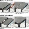 Modern Dining Table, Expandable Dining Table With Ceramic Desktop, Metal Legs, Carbon Steel Support Legs, Dining Room Table For Kitchen, Living Room - 4 of 4