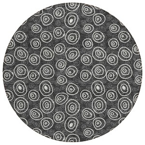 Black Gray And Ivory Geometric Washable Indoor Outdoor Area Rug - 1 of 4