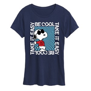 Women's - Peanuts - Be Cool, Take It Easy Snoopy Short Sleeve Graphic T-Shirt - 1 of 4