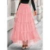 Tulle Skirts for Women 2025 Fall Fashion Elastic High Waisted Fairy Tiered Flowy A-Line Casual Maxi Long Skirt Light Pink - 4 of 4