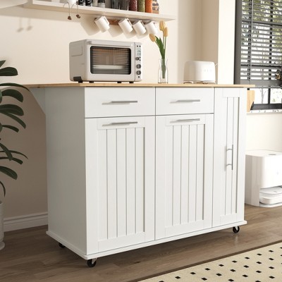 Kitchen Island, with Storage Rack, Drawers, Spice Rack & Towel Rack, for Dining, Kitchen & Barbecue