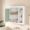 Bathroom Medicine Cabinet with Mirror, Wall Mounted Mirror Cabinet with Storage Organizer, Over the Toilet Storage White Storage Cabinet for Bathroom - 2 of 4