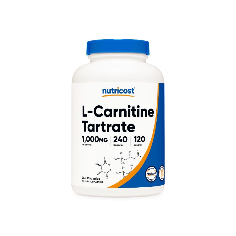 Nutricost L-Carnitine Tartrate Capsules (500 MG) (240 Capsules), 1 of 6