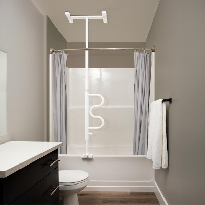 Stander Wonder Bathtub Pole, Bath Safety Rail with Rotating Grab Bar, White