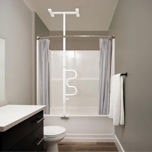 Stander Wonder Bathtub Pole, Bath Safety Rail with Rotating Grab Bar, White - 1 of 4