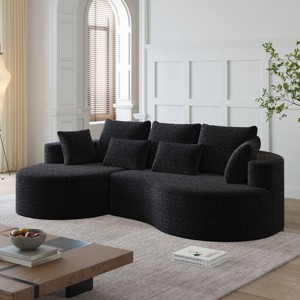 KWPZQEB 105'' Curved Sectional Sofa, 4-Seater Modular Sectional Sofa with 7 Pillows & Deep Seat, Comfy Chenille Couches for Living Room - 1 of 4