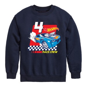Boys' - Hot Wheels - Race Crew 4 Years Birthday Graphic Long Sleeve Fleece Sweatshirt - 1 of 4