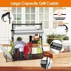 Utensil Caddy Metal Grill Caddy with Paper Towel Holders Utensil Holder for Outdoor Picnic Barbecue Camping Grilling Tools Storage Organizer Barbecue - 3 of 4