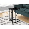 Monarch Specialties Accent Table C-Shaped End Side Snack Living Room Bedroom Metal Laminate Black Contemporary Modern - 2 of 4