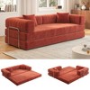 Dolonm 78.8 "Foldable Combination Sofa,Compression Boneless Sofa,Floor Sofa Mattress,Corduroy Fabric,Suitable for Living Room and Bedroom, Orange - 3 of 4