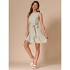 INSPIRE CHIC Women's Summer Belted Casual Sleeveless Crew Neck Swing Tank Mini Dress - 4 of 4
