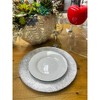 Essential Decor & Beyond 13.2" Modern Glam Glass Charger in Silver Set of 4 - 4 of 4