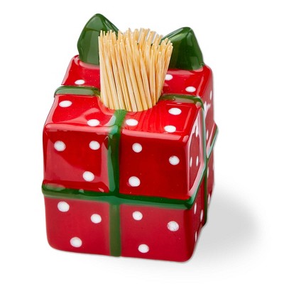 TAG Ceramic Toothpick Holder Set - Multicolor Kitchen Accessories for Serving - Hand Wash Only - 2.75" x 2.75" x 2.25"