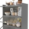 Angel Sar 73" Tall Kitchen Pantry Cabinet with 6 Adjustable Shelves, Flip Door Storage with Pegboard & Hooks for Kitchen, Dining Room, Grey - 2 of 4