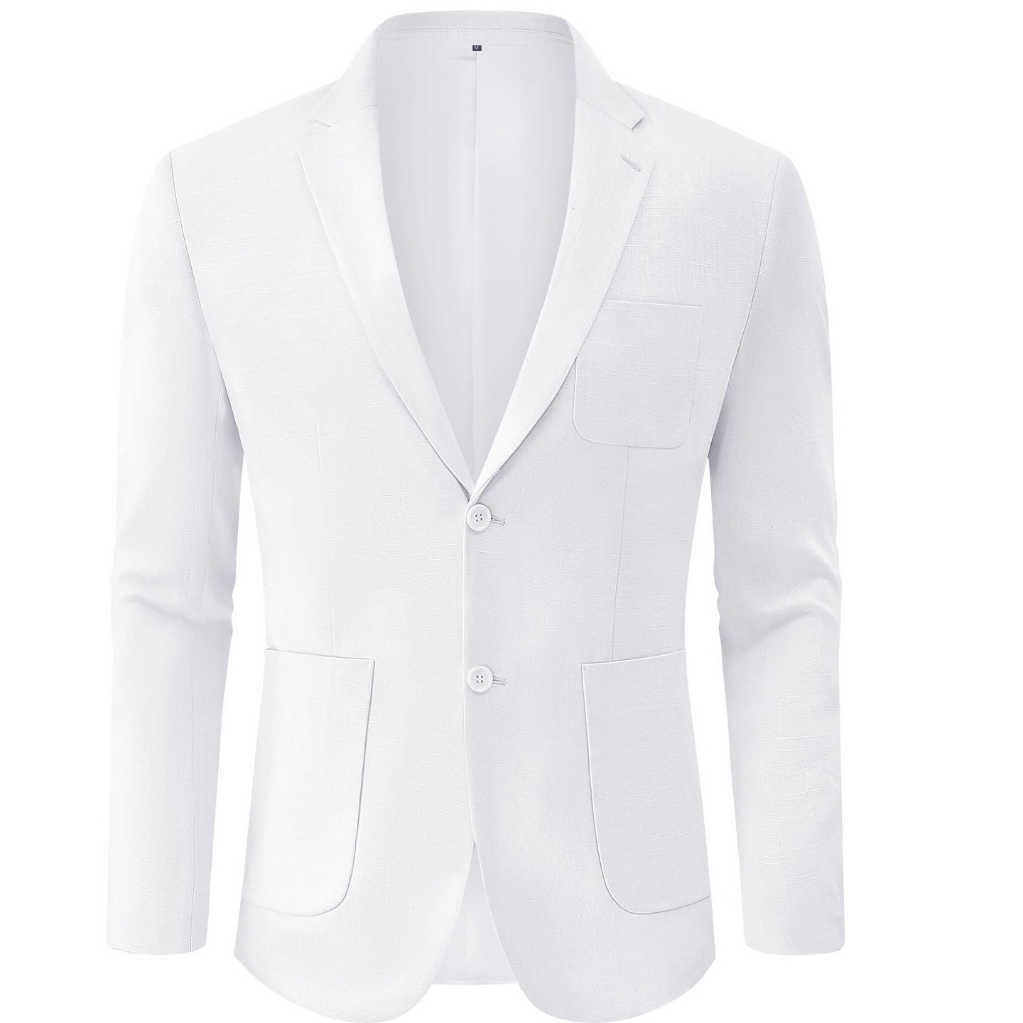 Мужской пиджак YesFashion Linen Sport Coat Two Button Lightweight Blazer Business Casual Jacket White, цвет: Белый — фото 1