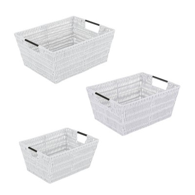 Simplify Slide-2-Stack-It Storage Tote Baskets White