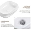 ChicFurnit Bathroom Sinks Rectangle Countertop Bathroom Sink Porcelain Ceramic Thin Edge Basin Vessel Sink for Bathrooms, White, 23.63"*16.93"*5.32" - 4 of 4