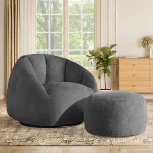 GYIIYUO 47" Giant Bean Bag Chair for Adults - Comfy Plush Shell Soft Accent Chair, Oversized Cozy Lounge Floor Sofa Reading Chair - 1 of 4