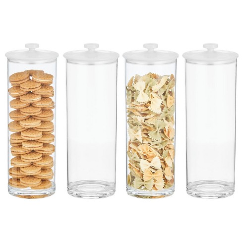 mDesign Kitchen Airtight Apothecary Acrylic Canister Jar, Set of 6