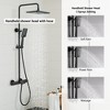 CASAINC 3-Spray Patterns 11.4 x 7.5 in. Tub Wall Mount Dual Shower Heads Thermostatic Shower Faucet in Matte Black - 2 of 4