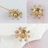 Anna-Kaci Vintage 3Pcs Long Stick Hat Pins Crystal Flower Butterfly and Pearl Details for Classic Hat Lapel and Scarf Accessorizing - 3pcs Snowflake - 4 of 4