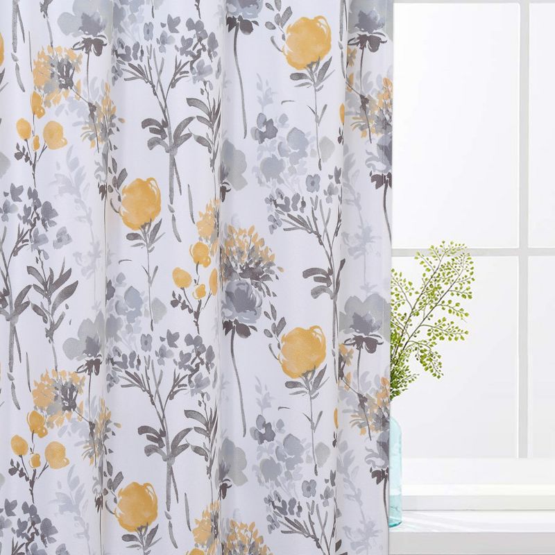 Watercolor Floral Print Rod Pocket Short Cafe Kitchen Curtains, 3 of 6