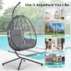 Egg Chair with Stand Indoor Outdoor Swing Chair Patio Wicker Hanging Egg Chair - 3 of 4