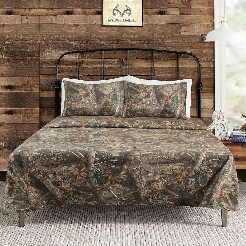 Realtree Edge Camouflage Bed Sheets - 4 Piece Camo Bedding Full - Premium Polycotton Super Soft Hunting Sheet Set - Outdoor Bedding Set, 1 of 9