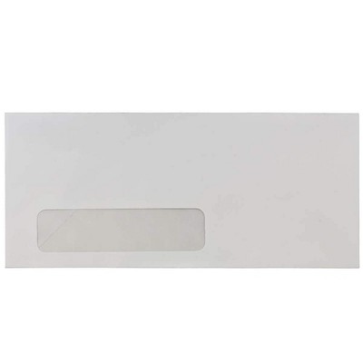 JAM Paper Gummed Window #10 Business Envelopes 4 1/8" x 9 1/2" Smooth White 1633173C