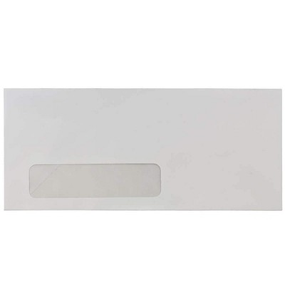 JAM Paper Gummed Window #10 Business Envelopes 4 1/8" x 9 1/2" Smooth White 1633173C