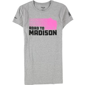 Reebok Womens Road To Madison Graphic T-Shirt, Grey, Medium - 1 of 2