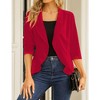 Womens Blazer 3/4 Sleeve Casual Office Business Open Front Suit Jacket Cardigan - 4 of 4
